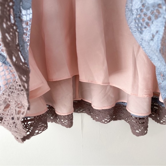 Sundance Colorful Vintage Days Lace Peplum Top Medium - Picture 7 of 11